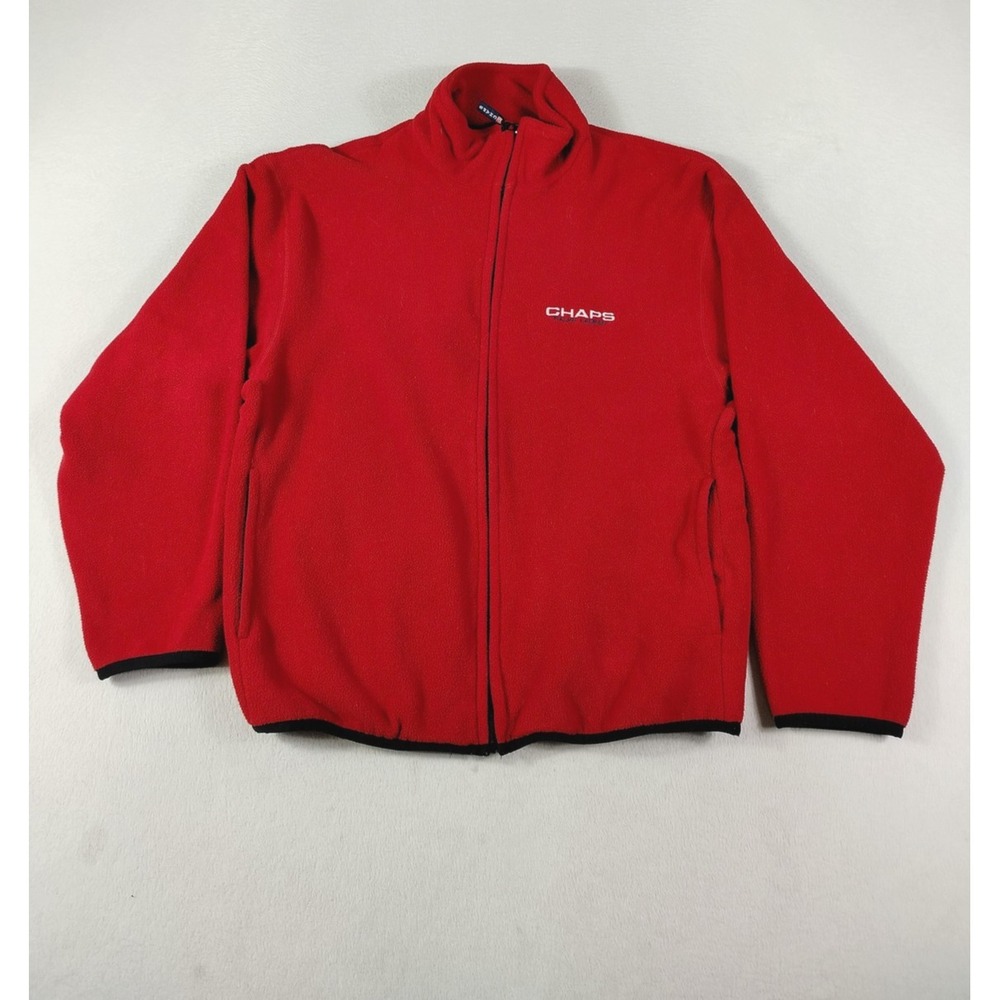 Vintage Chaps Ralph Lauren Jacket Mens Large Red Fleece Gorpcore Hiking Outdoors
